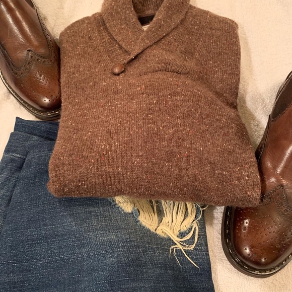 Jos A Bank Shaw Collar Sweater - Picture 6 of 7